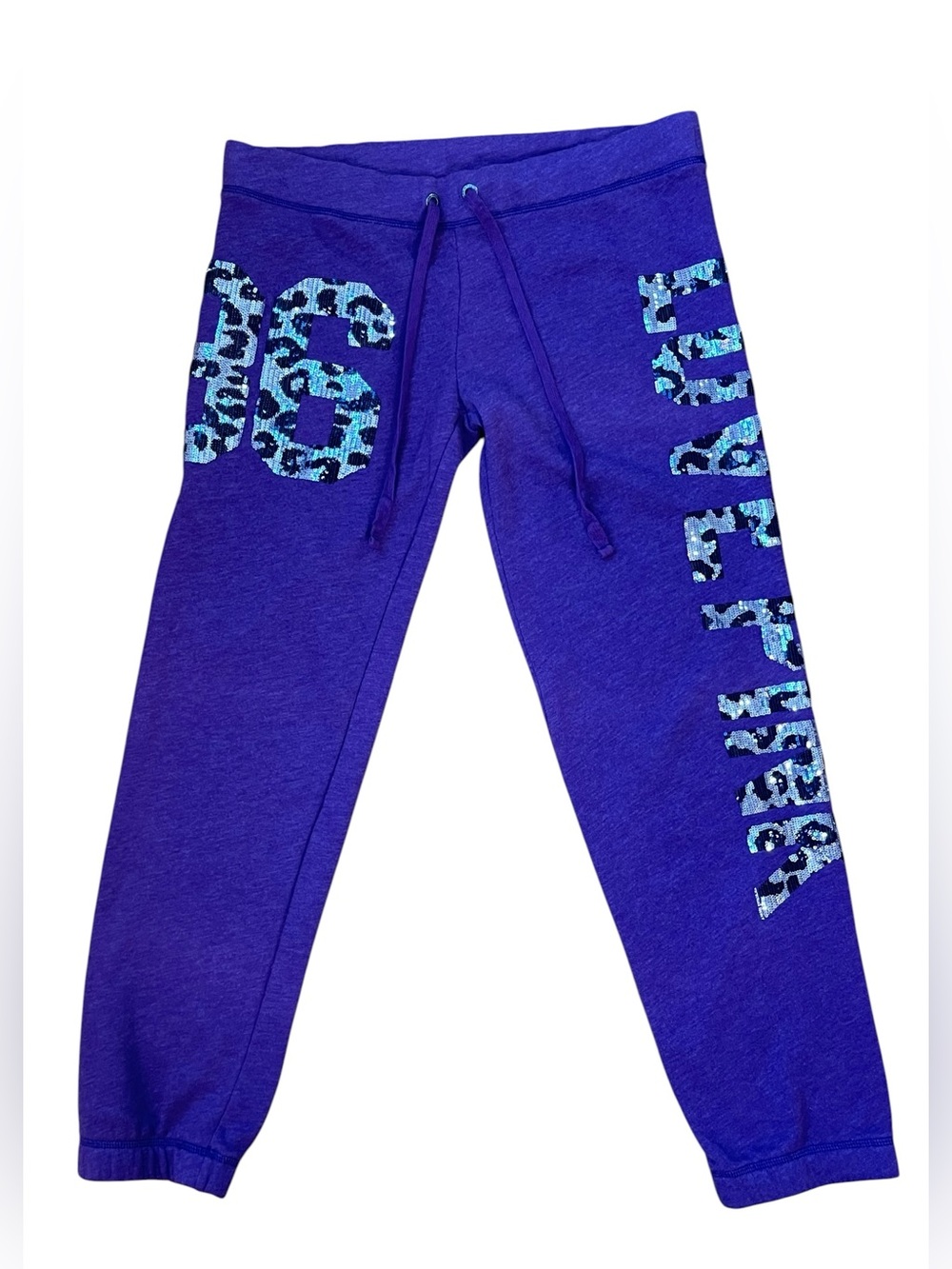 Vintage Y2K 2000s Pink Victorias Secret Campus Jogger Sweatpant Bling Sequins